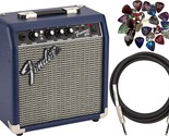 Midnight Blue Fender Frontman 10G Guitar Combo Amplifier Bundle With Cab... - $155.95