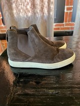 VINCE Womens Sneakers Brown Suede Leather Hidden Wedge High Top Size 7 US - £20.37 GBP