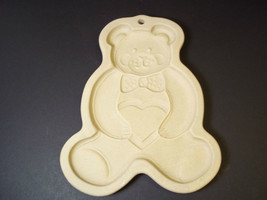 Pampered Chef Cookie Art Mold Teddy bear with Heart 1991 Chocolate Paper - £6.72 GBP