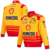 2024 Nascar Joey Logano Shell Pennzoil Full-Snap Twill  Jacket  Yellow JH Design - £133.54 GBP