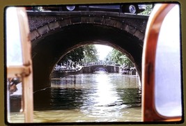 1970 Amsterdam Cars Parked along Narrow Canal, Bridge Kodachrome 35mm Slide - £2.33 GBP