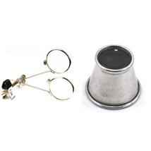  Double Eye Loupe 4 Eye Glasses 3.3X Jeweler&#39;s Aluminum 5x Eye Loupe Kit - £10.81 GBP