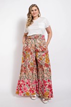 Flare Wide Leg And Waist Smocked Pants With Side Pocket - $975.27 MXN