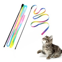 LASOCUHOO Interactive Cat Rainbow Wand Toys, Interactive Cat Teaser Wand String - £11.46 GBP