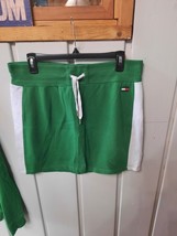 Tommy Hilfiger Sport Side Stripe Cotton Knit Skirt Green/White Size L - £19.44 GBP