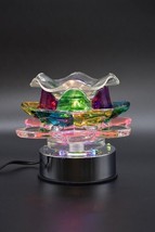 Electric Glass  lOTUS Flower Touch Lamp Essential Oil /Wax Burner Tart Warmer! - £27.11 GBP