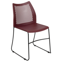 HERCULES Series 661 lb. Capacity Burgundy Stack Chair with Air-Vent Back and Bla - £71.13 GBP+