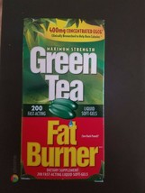 Green Tea Maximun Strength Fat Burner 200 Liquid Soft Gel Helps Burn Calories - £23.74 GBP