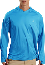 Men&#39;S UPF 50+ Long Sleeve Sun Shirts UV Protection Hoodie Rash Guard Hiking Fish - £24.32 GBP