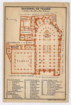 1913 Original Antique Plan Of Toledo Cathedral / Spain - £15.96 GBP