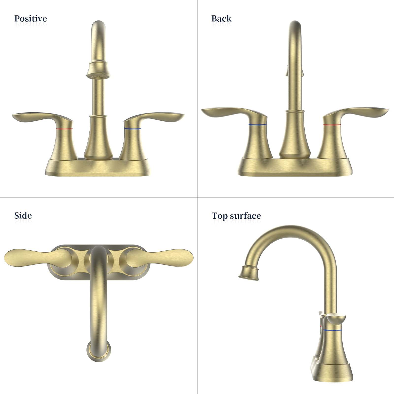 Brushed Gold Bathroom Faucet: 2-Handle High Arc Item image 2