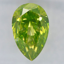 Pear Shape Diamond Fancy Green Color Treated Loose 1 Carat SI1 IGI Certificate - £1,186.82 GBP