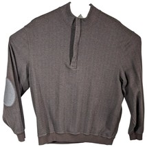Cremieux Classics Mens Jacket 1/4 Zip Brown and Grey Elbow Patches XXL 2XL - £23.10 GBP
