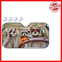 Car Windshield Sun Shade - Funny Raccoon Design 51&quot; x 27.5&quot; - Protect &amp; ... - $28.12