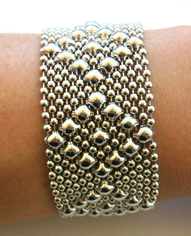 SG Liquid Metal Silver Mesh Cuff Bracelet by Sergio Gutierrez B9 / All SIZES - £136.13 GBP