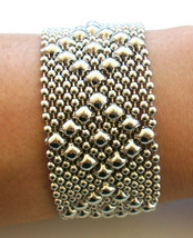 SG Liquid Metal Silver Mesh Cuff Bracelet by Sergio Gutierrez B9 / All S... - £136.00 GBP