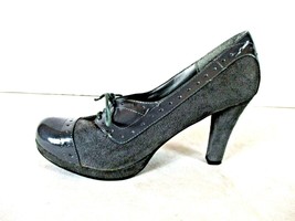 Union Bay Gray Tie Front Slip On Pumps Heels Shoes Women&#39;s 8 1/2 M (SW36) - £19.11 GBP