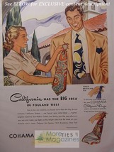 1943 RARE Esquire Advertisement COHAMA California Ties Old Crow Old Taylor WWII - $7.56