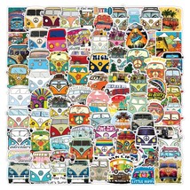 10/50/100PCS Retro Hippies Stickers Love and Peace Bus Decals for DIY Stationery - £23.08 GBP