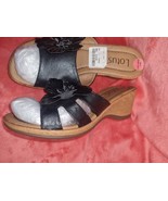 LOTUS, women slip on sandals on the wedge heel, size UK3, colour: black - £21.23 GBP