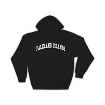 Falkland Islands : Gift Hoodie Flag College Script Calligraphy Country Expat - £28.43 GBP