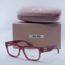MIU MIU MU02XV 15Q1O1 Bordeaux Trasparent 54mm Eyeglasses New Authentic - £150.55 GBP