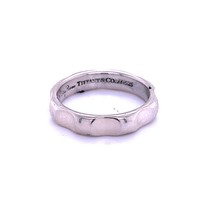 Tiffany &amp; Co Estate Wave Band Size 6 Silver 3.85 mm TIF503 - £196.33 GBP