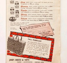 1957 John Dritz Yarns &amp; Accessories Advertisement Crafts Sewing Supply D... - $19.99