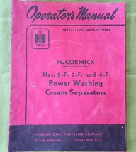 McCormick Power Washing Cream Separators Operators Manual 2-F 3-F 4-F - $9.89