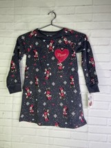 Disney Jumping Beans Minnie Mouse Hearts Long Sleeve Dress Gray Red Girls Size 5 - £19.47 GBP