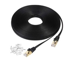 Cat7 Ethernet Cable 50 ft Shielded, AULLOV High Speed Flat RJ45 Category 7 - £14.29 GBP