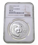 2003 China S10Y Silver Panda Frosted Bamboo NGC MS70 1 Oz - $630.19 CAD