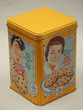 Nestle Toll House Cookies Yellow Metal Tin Can 1939 1942 1954 Advertisin... - £13.44 GBP