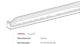 51774-60130-D0 TOYOTA Genuine New Cover Side Door.1 Qty Available. - $281.42