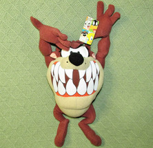 Vintage Taz Looney Tunes Stuffed Animal Nanco With Tags 11" Tazmanian Devil Toy - $9.45