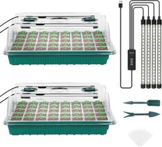 Eco-Friendly 80 Cell Seed Starter Tray with Adjustable Light &amp; Drainage ... - $89.05