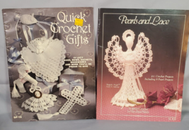 Lot of 2 Crochet Pattern Books Quick Gifts &amp; Pearls and Lace 40 Designs - £7.74 GBP