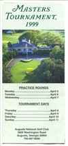 Masters Golf Tournament Information Brochure 4/1999-schedules-event details-VG - £21.52 GBP