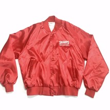 Vintage Satin Nylon Auburn Sportswear Red Jacket Sharp’s Keep Your Edge ... - $39.74