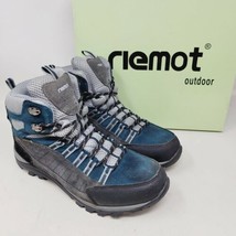 riemot Men&#39;s Hiking Boots Size 9 M Waterproof Lightweight Grey Blue RM021 - £26.76 GBP