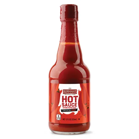 Burman&#39;s Hot Sauce, 12 fl oz Case Of 4 Included - $14.00