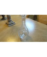 CRYSTAL LIQUOR DECANTER FROSTED LEAF VERTICAL CUTS LONG NECK 11-3/8&quot;  - $278.21 MXN