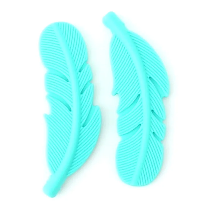 Keep&amp;grow Feather Silicone Beads Marble Baby Teethers Food Grade Baby Te... - $13.03