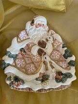 New In Box Fitz &amp; Floyd Snowy Woods Christmas Santa Canopy Platter/Servi... - $29.99