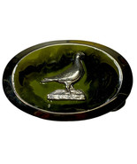 Vintage Belt Buckle Bird Metal Enamel Green Swirl - $16.00