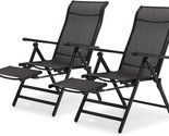 3 In 1 Outdoor Lounge Chairs Set Of 2 Folding Recliner Patio Lounge Chai... - £196.03 GBP