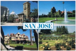 Postcard San Jose Morris Dailey Auditorium Municipal Rose Garden Mystery House - £1.69 GBP