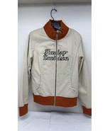 Harley-Davidson Women&#39;s Biker Eagle Wings Spellout Jacket  Cream Orange ... - $79.15