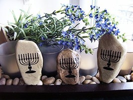 One Hanukkah Menorah Hebrew Rock Stone Chanukkah Hannukah Jewish Hannukah - £17.83 GBP