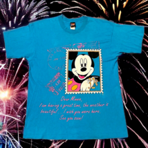 Vtg Disney Mickey Unlimited One Size/XXL T-Shirt SS Short Sleeve Postcar... - $38.95